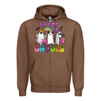 Chestnut Let's go ghouls Zipper Hoodie - NancyCooperArtShop