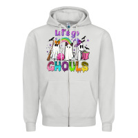 Dove Grey Let's go ghouls Zipper Hoodie - NancyCooperArtShop
