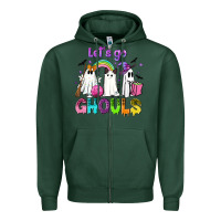 Sports Green Let's go ghouls Zipper Hoodie - NancyCooperArtShop