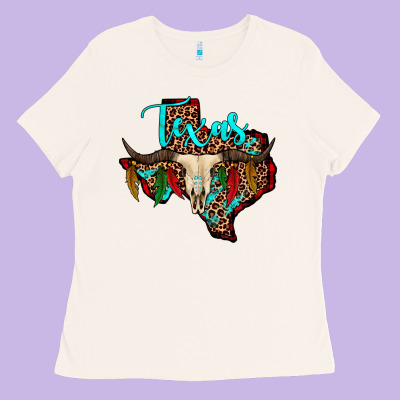 Bullskull Texas Map Ladies Tee Designed By Jahusdesignshop
