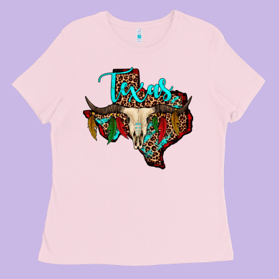 Bullskull Texas Map Ladies Tee Designed By Jahusdesignshop