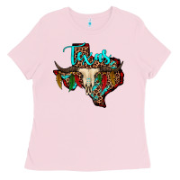 Bubblegum Pink bullskull texas map Ladies Tee - JahusDesignShop