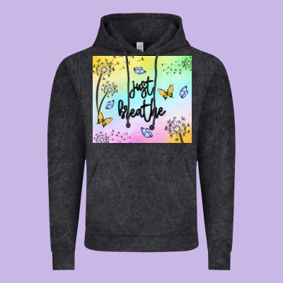 Just Breathe Vintage Hoodie Designed By Maliassmallbusiness