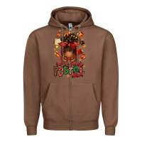 Chestnut santas favorite postal worker afro messy bun Zipper Hoodie - texasbilliewilder