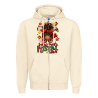 Sandshell santas favorite postal worker afro messy bun Zipper Hoodie - texasbilliewilder