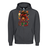Smoke santas favorite postal worker afro messy bun Zipper Hoodie - texasbilliewilder