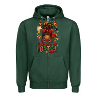 Sports Green santas favorite postal worker afro messy bun Zipper Hoodie - texasbilliewilder