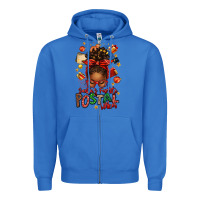 True Royal santas favorite postal worker afro messy bun Zipper Hoodie - texasbilliewilder