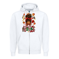 White santas favorite postal worker afro messy bun Zipper Hoodie - texasbilliewilder