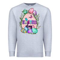 Heather Grey Easter Day Premium Sweatshirt - CowGirlArtShop