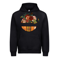 Black customize floral pumpkin Urban Hoodie - BundleAndBundleShop