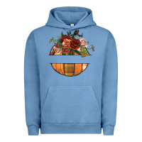 Pigment Pebble Blue customize floral pumpkin Urban Hoodie - BundleAndBundleShop