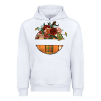 White customize floral pumpkin Urban Hoodie - BundleAndBundleShop