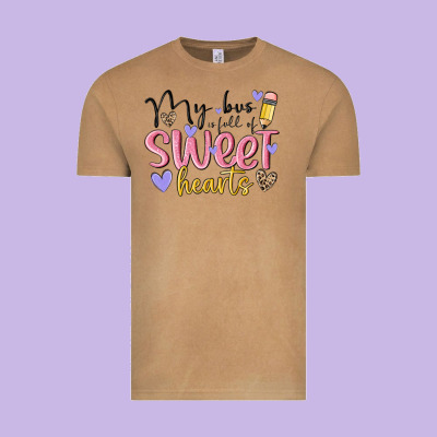 My Bus Full Of Sweet Hearts Vintage Tee Designed By Maliassmallbusiness