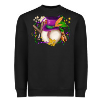 Black mardi gras baseball Heavyweight Sweatshirt - LillyAllenDesigns