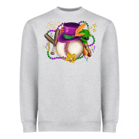 Heather Grey mardi gras baseball Heavyweight Sweatshirt - LillyAllenDesigns