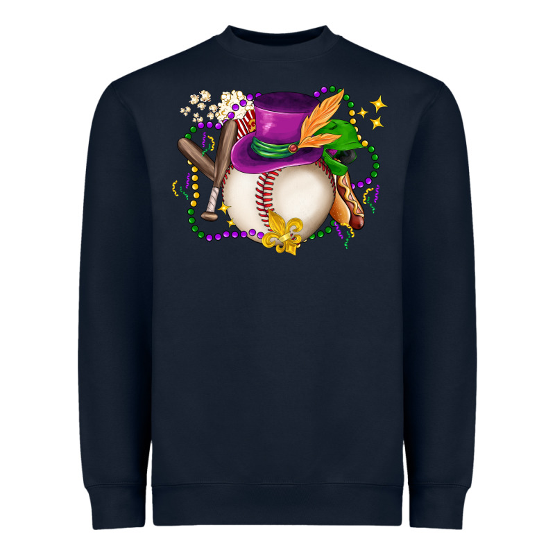 Mardi Gras Baseball Heavyweight Sweatshirt by LillyAllenDesigns | Teevron