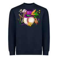 Navy mardi gras baseball Heavyweight Sweatshirt - LillyAllenDesigns
