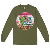 Army Green my students are on point round earring Long Sleeve Tee - BundleAndBundleShop