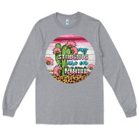 Heather Grey my students are on point round earring Long Sleeve Tee - BundleAndBundleShop
