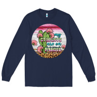Navy my students are on point round earring Long Sleeve Tee - BundleAndBundleShop