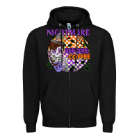 Black Nightmare before the coffee halloween Zipper Hoodie - NancyCooperArtShop