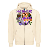 Sandshell Nightmare before the coffee halloween Zipper Hoodie - NancyCooperArtShop