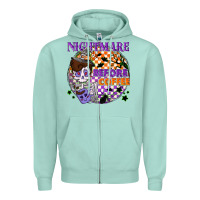 Seafoam Nightmare before the coffee halloween Zipper Hoodie - NancyCooperArtShop