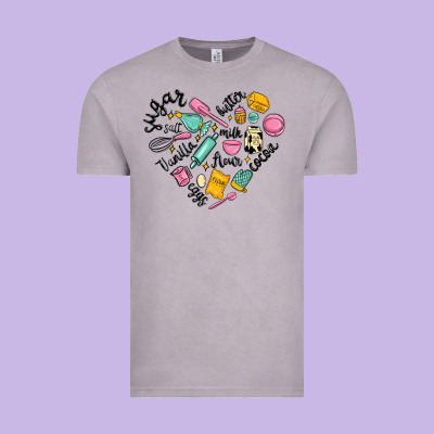 Vanilla Eggs Sugar Cocoa And Kitchen Heart Vintage Tee Designed By Maliassmallbusiness