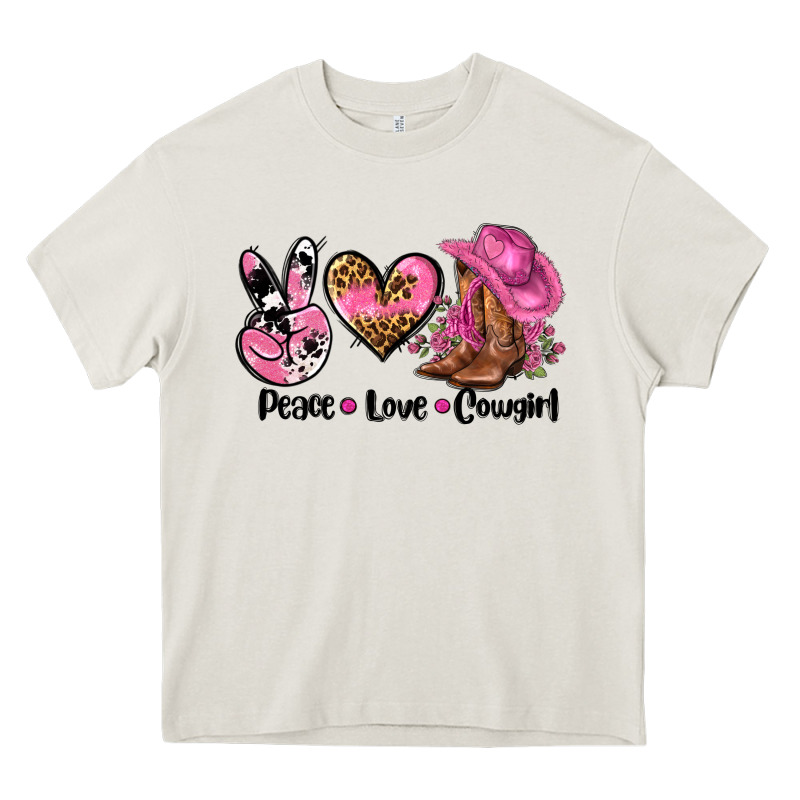 Peace Love  Cowgirl Heavy Core Tee by AdoDesignShop | Teevron