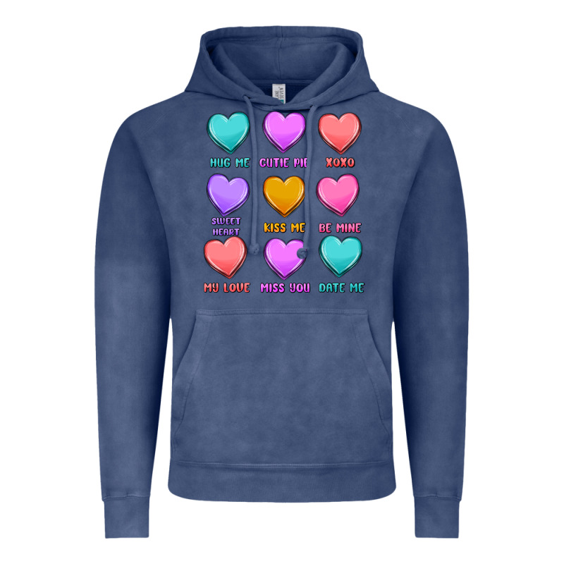 Valentine's Day Candy Hearts Vintage Hoodie by MaliasSmallBusiness | Teevron