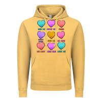 Vintage Mustard valentine's day candy hearts Vintage Hoodie - MaliasSmallBusiness