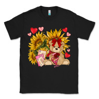Black valentines day sunflowers with bear hjf Classic Tee - NancyCooperArtShop