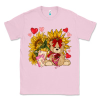 Bubblegum Pink valentines day sunflowers with bear hjf Classic Tee - NancyCooperArtShop
