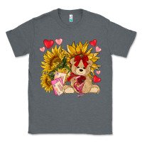 Charcoal Heather valentines day sunflowers with bear hjf Classic Tee - NancyCooperArtShop