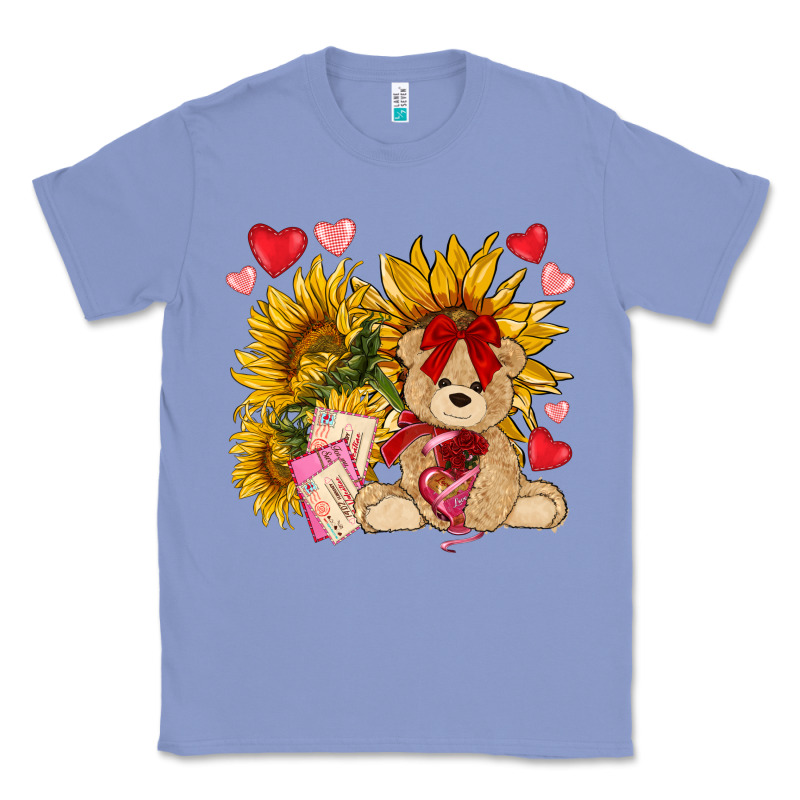 Valentines Day Sunflowers With Bear Hjf Classic Tee by NancyCooperArtShop | Teevron