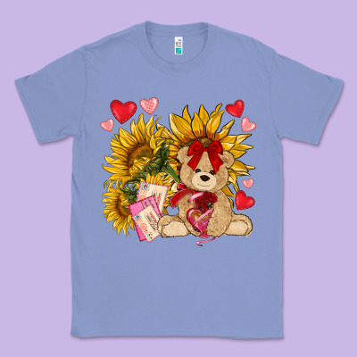 Valentines Day Sunflowers With Bear Hjf Classic Tee Designed By Nancycooperartshop