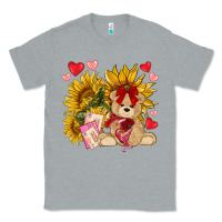 Heather Grey valentines day sunflowers with bear hjf Classic Tee - NancyCooperArtShop