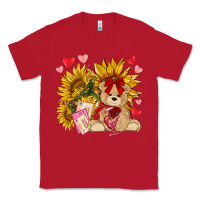 Red valentines day sunflowers with bear hjf Classic Tee - NancyCooperArtShop