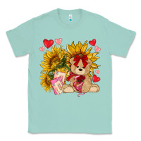 Seafoam valentines day sunflowers with bear hjf Classic Tee - NancyCooperArtShop