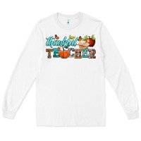 White thankful teacher Long Sleeve Tee - BundleAndBundleShop