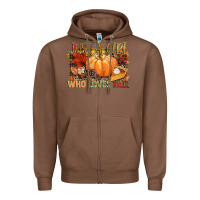 Chestnut Just a girl who loves Fall Zipper Hoodie - NancyCooperArtShop