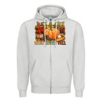 Dove Grey Just a girl who loves Fall Zipper Hoodie - NancyCooperArtShop