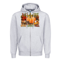 Heather Grey Just a girl who loves Fall Zipper Hoodie - NancyCooperArtShop