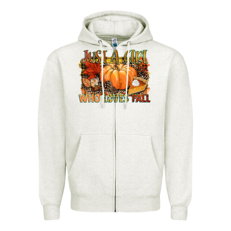 Just A Girl Who Loves Fall Zipper Hoodie by NancyCooperArtShop | Teevron