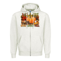 Oatmeal Heather Just a girl who loves Fall Zipper Hoodie - NancyCooperArtShop