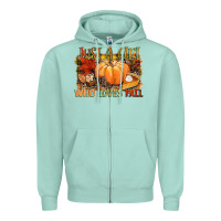 Seafoam Just a girl who loves Fall Zipper Hoodie - NancyCooperArtShop