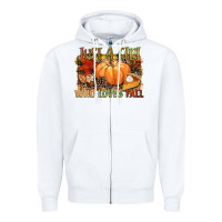 White Just a girl who loves Fall Zipper Hoodie - NancyCooperArtShop