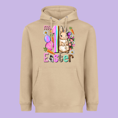 My First Easter Girl Easter Day Heavyweight Hoodie Designed By Howdyjamesfarm