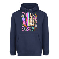 Navy My first Easter Girl Easter Day Heavyweight Hoodie - HowdyJamesFarm